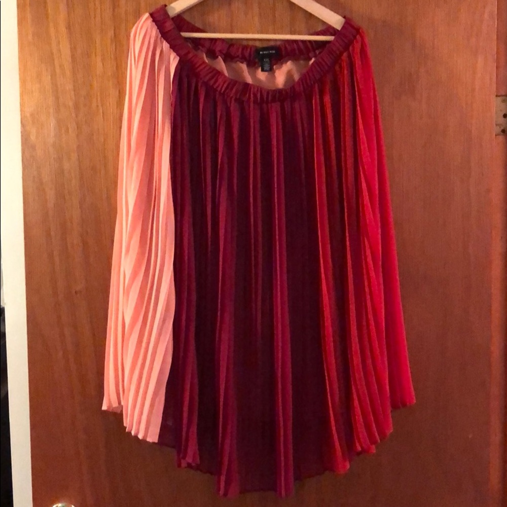 Who What Wear Color Block pleated skirt